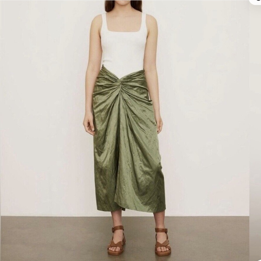 Vince Metallic Twist Front Cotton Blend Skirt Women’s 4